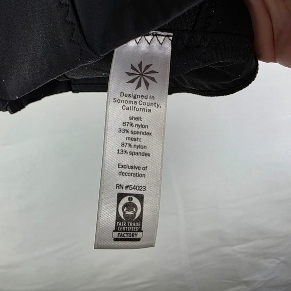 Athleta Black Mesh Racerback Sports Bra Medium Support Workout Fitness Size Lg - Picture 3 of 5